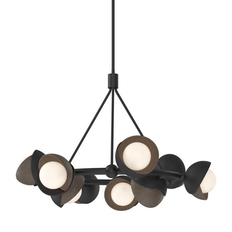 Brooklyn 9-Light 32" Double Shade Ring Chandelier in Black