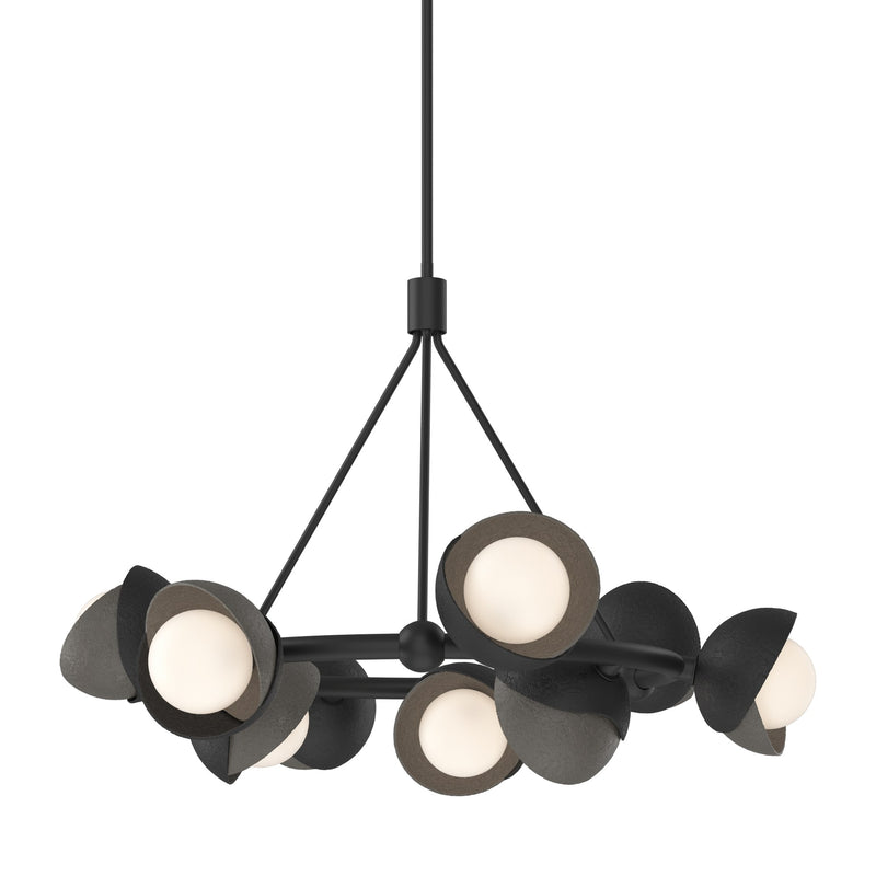 Brooklyn 9-Light 32" Double Shade Ring Chandelier in Black