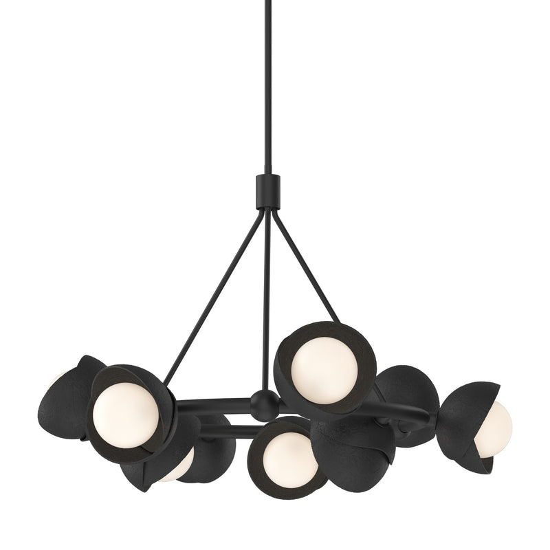 Brooklyn 9-Light 32" Double Shade Ring Chandelier in Black