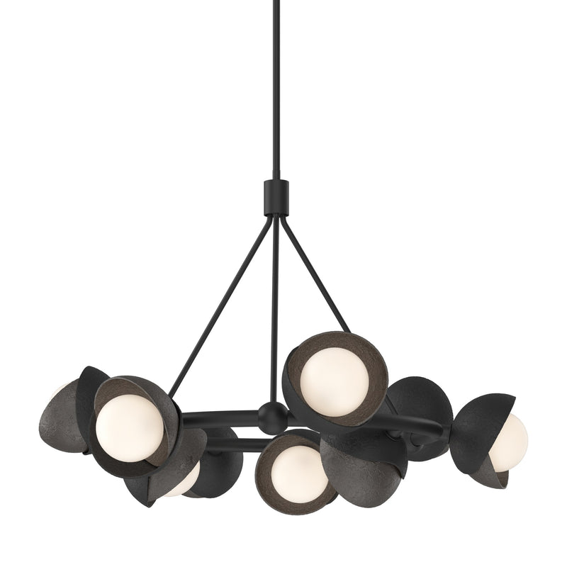 Brooklyn 9-Light 32" Double Shade Ring Chandelier in Black