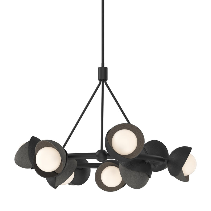Brooklyn 9-Light 32" Double Shade Ring Chandelier in Black