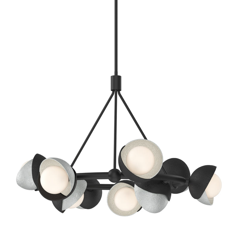 Brooklyn 9-Light 32" Double Shade Ring Chandelier in Black
