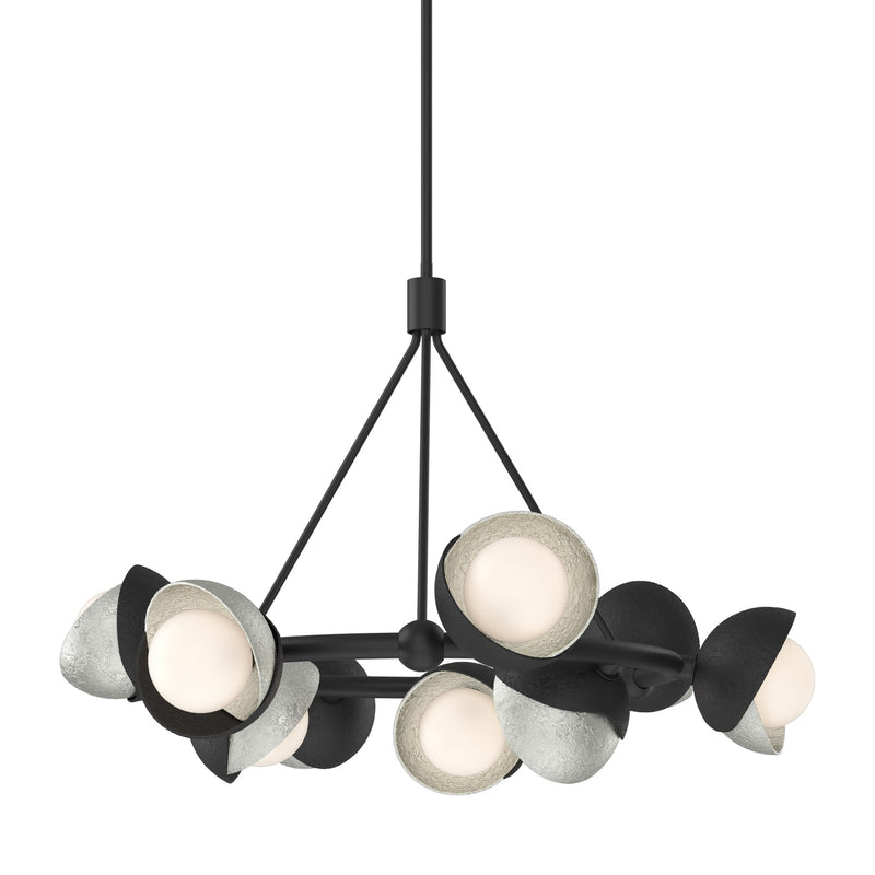 Brooklyn 9-Light 32" Double Shade Ring Chandelier in Black