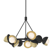 Brooklyn 9-Light 32" Double Shade Ring Chandelier in Black