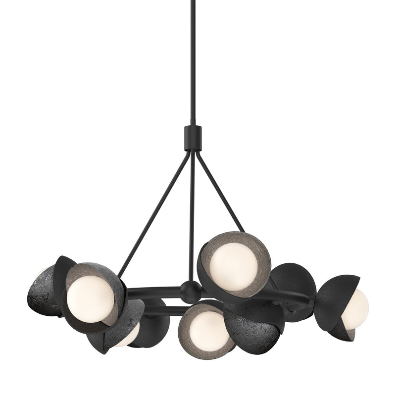Brooklyn 9-Light 32" Double Shade Ring Chandelier in Black