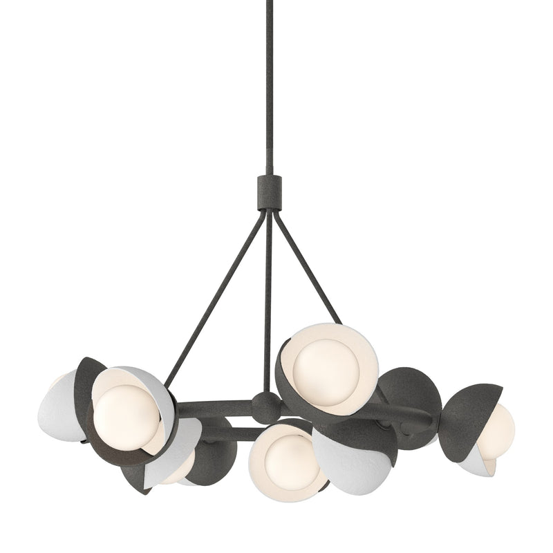 Brooklyn 9-Light 32" Double Shade Ring Chandelier in Natural Iron