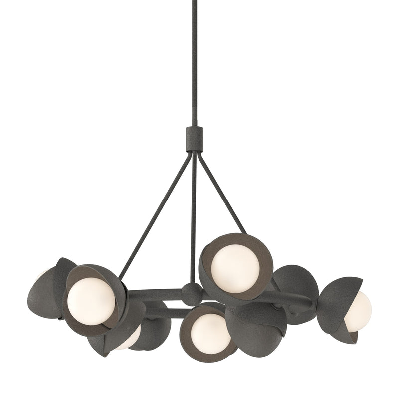 Brooklyn 9-Light 32" Double Shade Ring Chandelier in Natural Iron