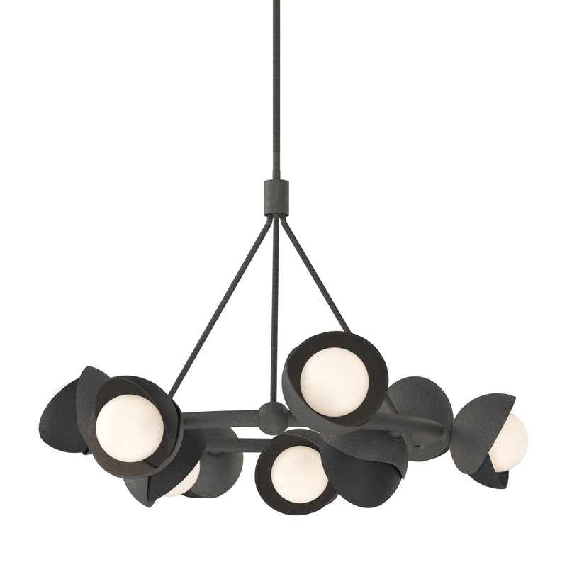 Brooklyn 9-Light 32" Double Shade Ring Chandelier in Natural Iron