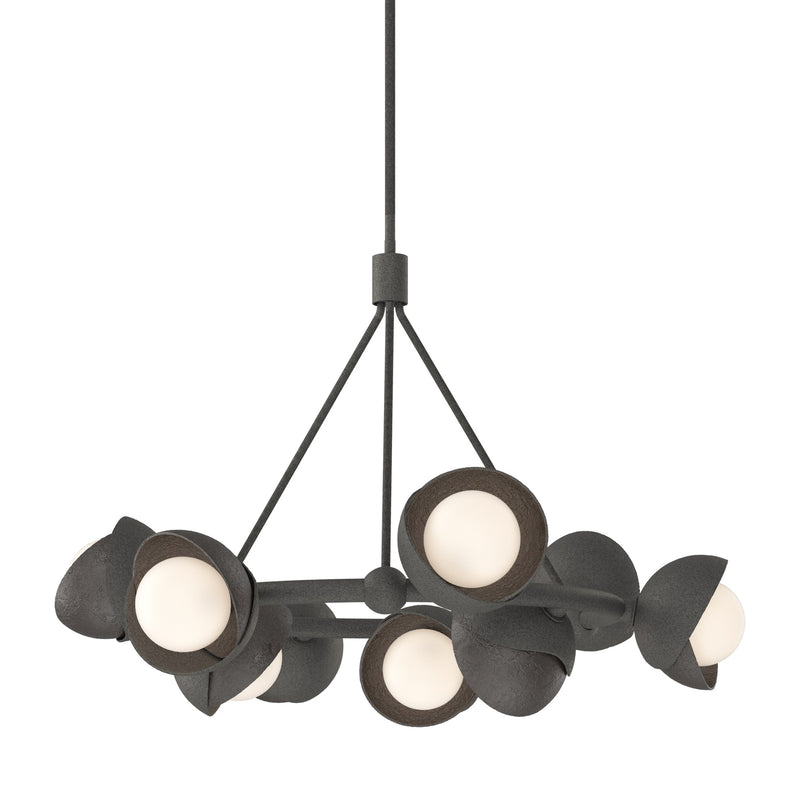 Brooklyn 9-Light 32" Double Shade Ring Chandelier in Natural Iron