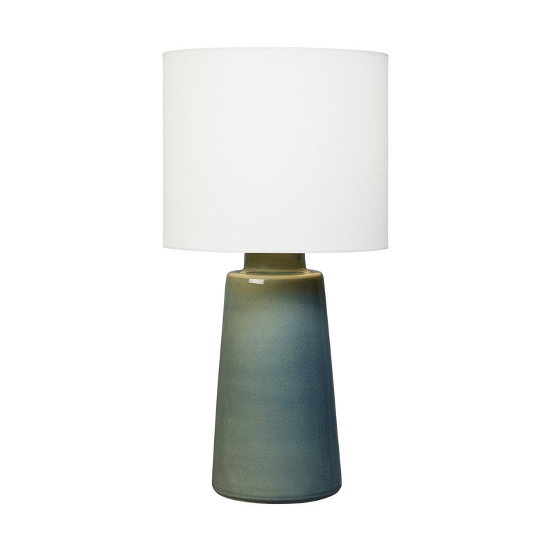 Vessel Large Table Lamp in Blue Anglia Crackle