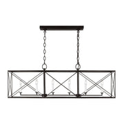 Beatrix 6-Light Large Linear Pendant in Aged Iron