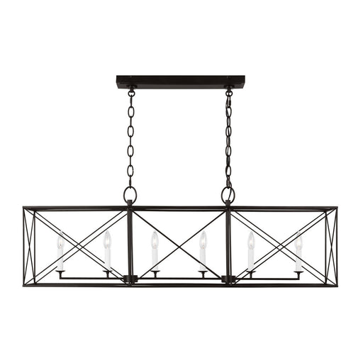 Beatrix 6-Light Large Linear Pendant in Aged Iron