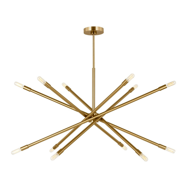 Eastyn 12-Light Extra Large Chandelier in Burnished Brass