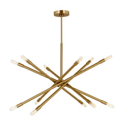 Eastyn 12-Light Large Chandelier in Burnished Brass