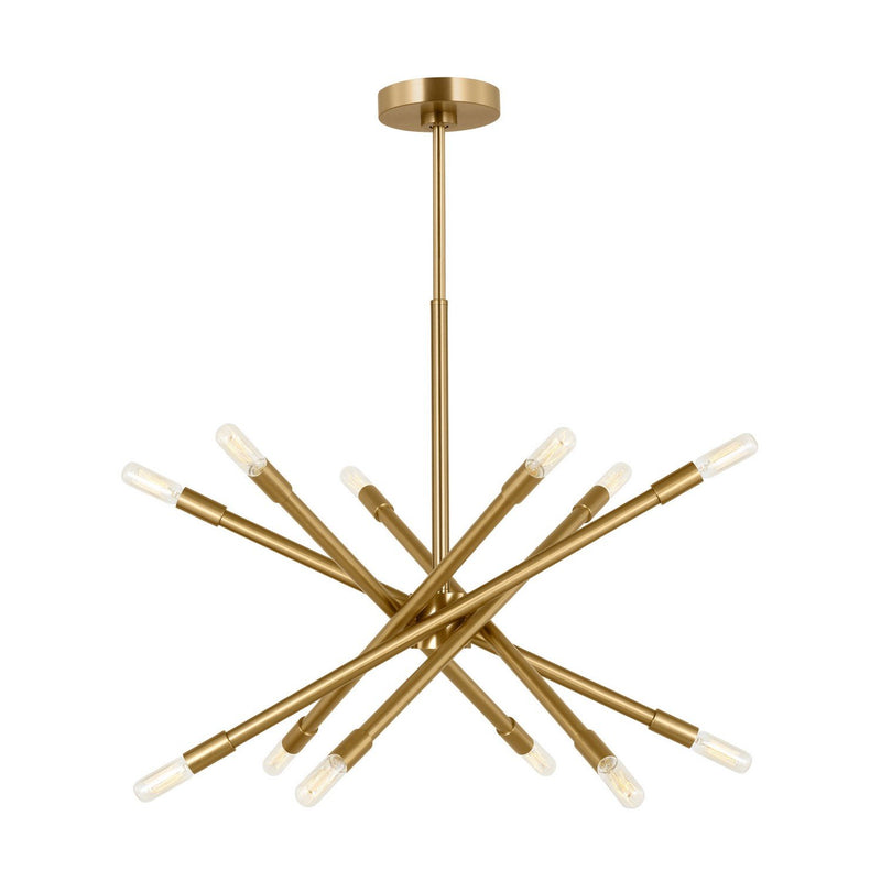 Eastyn 12-Light Medium Chandelier in Burnished Brass