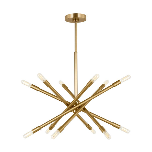 Eastyn 12-Light Medium Chandelier in Burnished Brass