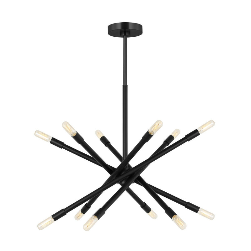Eastyn 12-Light Medium Chandelier in Midnight Black