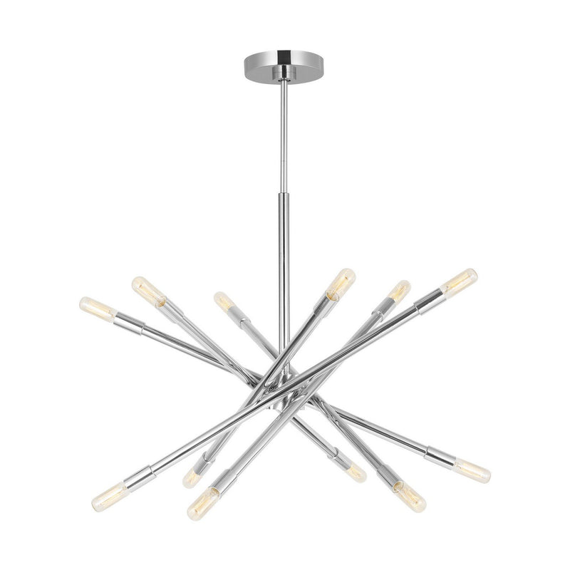 Eastyn 12-Light Medium Chandelier in Polished Nickel