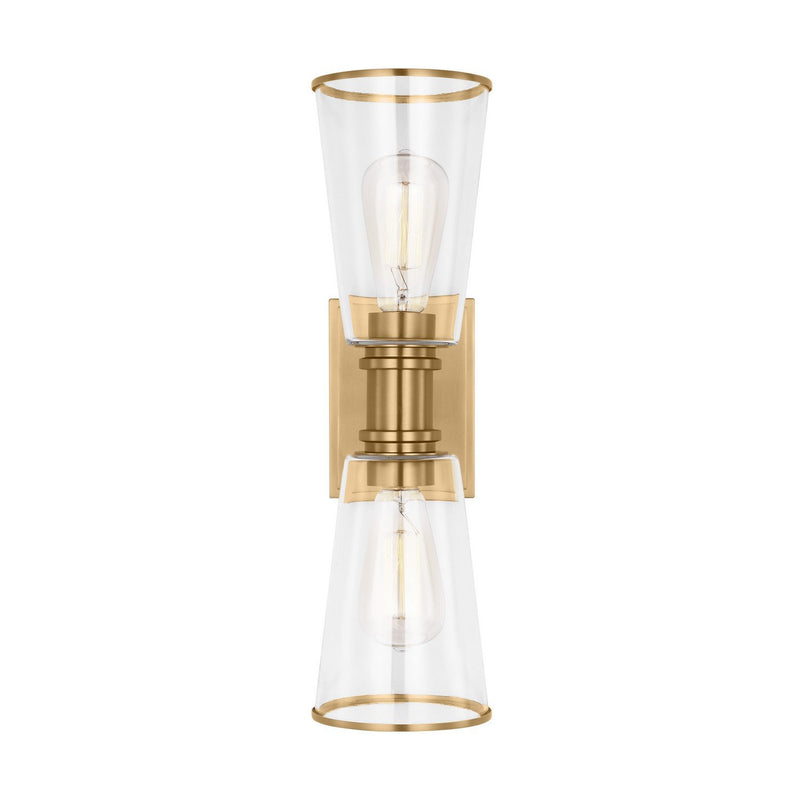 Alessa 2-Light Linear Bath Sconce in Burnished Brass