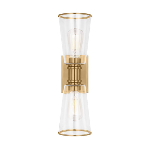 Alessa 2-Light Linear Bath Sconce in Burnished Brass