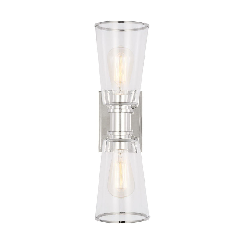 Alessa 2-Light Linear Bath Sconce in Polished Nickel