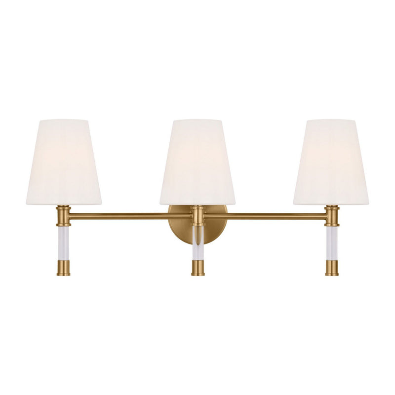 Hanover 3-Light Bath Vanity Light in Burnished Brass