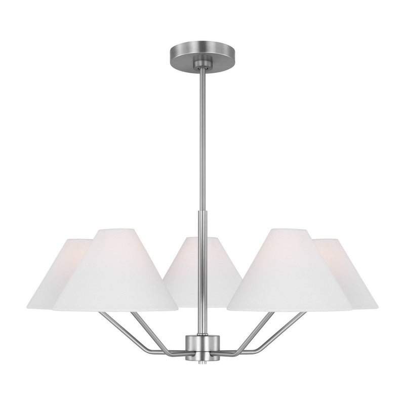Burke 5-Light Medium Chandelier in Brushed Steel