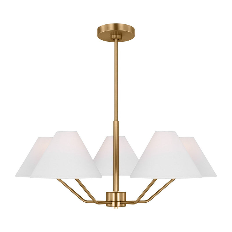 Burke 5-Light Medium Chandelier in Satin Brass