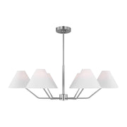 Burke 6-Light Large Chandelier in Brushed Steel