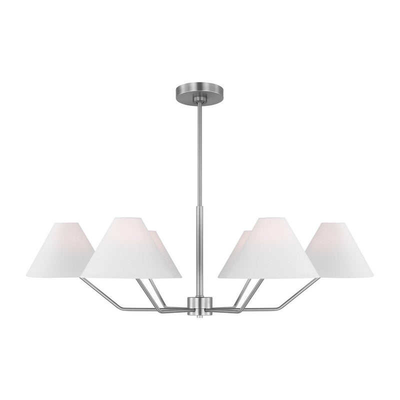 Burke 6-Light Large Chandelier in Brushed Steel