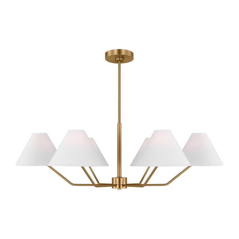 Burke 6-Light Large Chandelier in Satin Brass