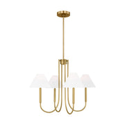 Porteau Medium 5-Light Chandelier in Satin Brass