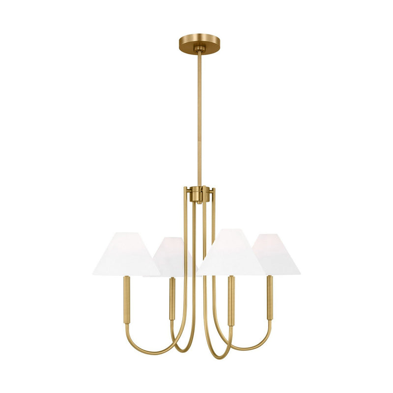 Porteau Medium 5-Light Chandelier in Satin Brass
