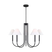 Porteau Large 6-Light Chandelier in Midnight Black