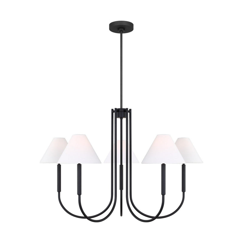 Porteau Large 6-Light Chandelier in Midnight Black