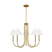 Porteau Large 6-Light Chandelier in Satin Brass