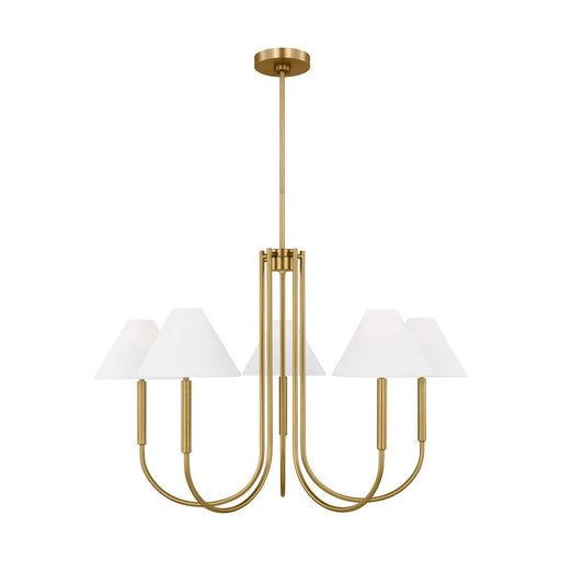 Porteau Large 6-Light Chandelier in Satin Brass