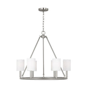 Egmont 6-Light Large Chandelier in Brushed Steel