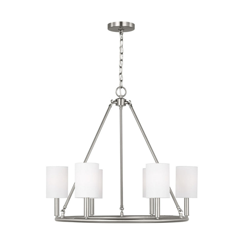 Egmont 6-Light Large Chandelier in Brushed Steel