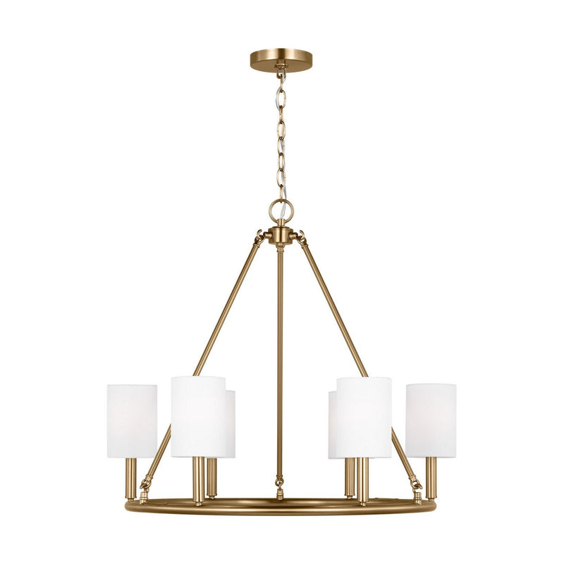 Egmont 6-Light Large Chandelier in Satin Brass