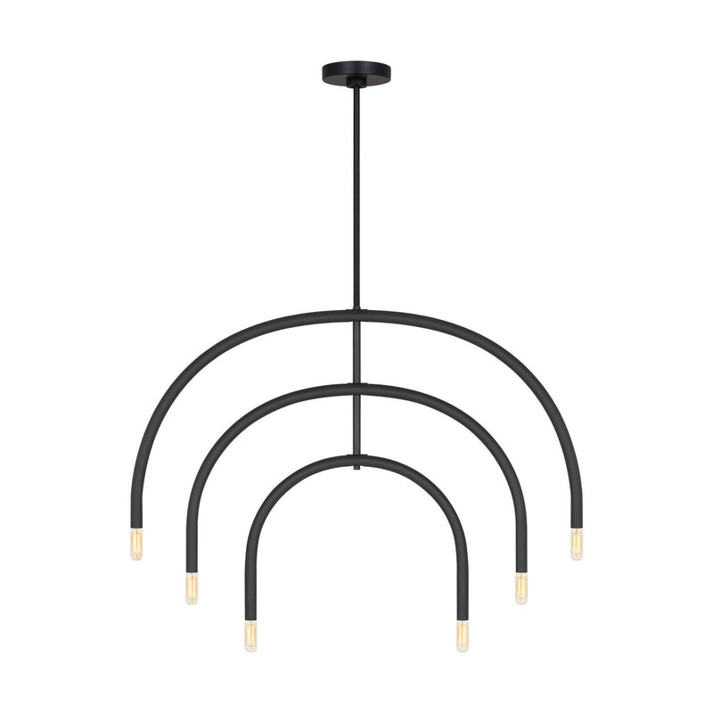 Hadden 6-Light Large Chandelier in Midnight Black