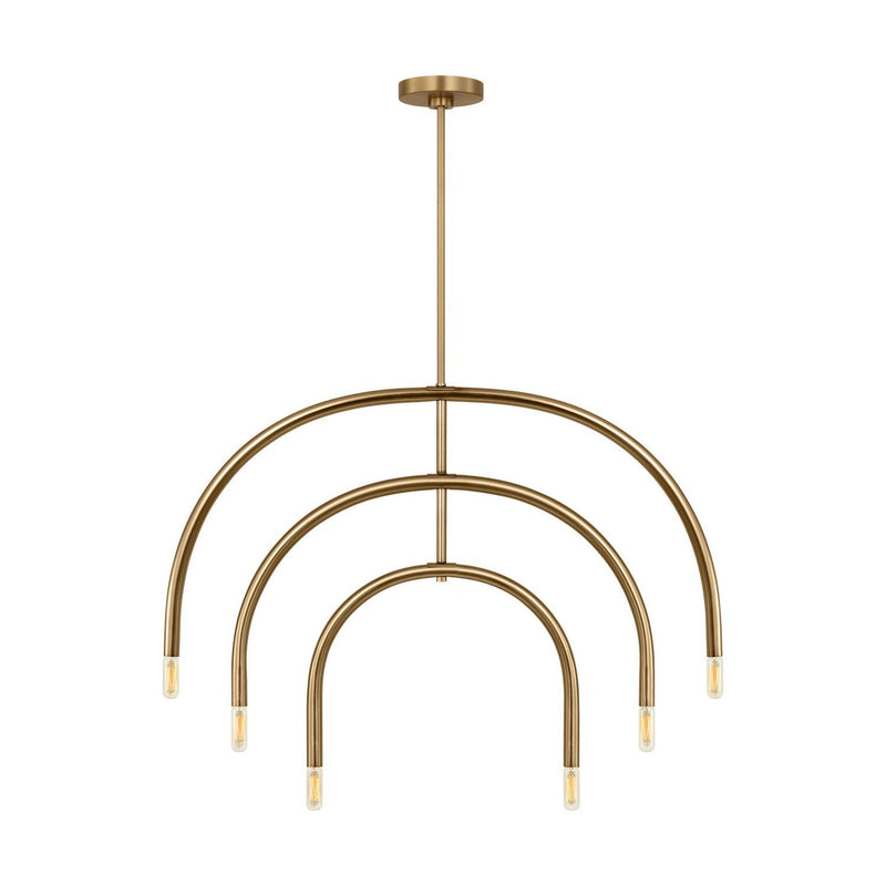 Hadden 6-Light Large Chandelier in Satin Brass