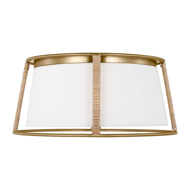 Cortes 2-Light Medium Flush Mount in Satin Brass