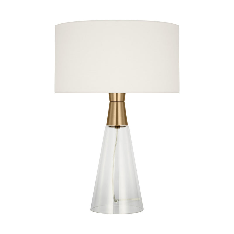 Pender One Light Table Lamp in Satin Brass