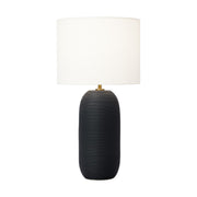 Fanny Slim Table Lamp in Rough Black Ceramic