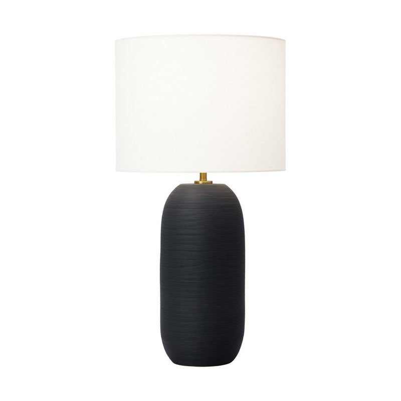 Fanny Slim Table Lamp in Rough Black Ceramic