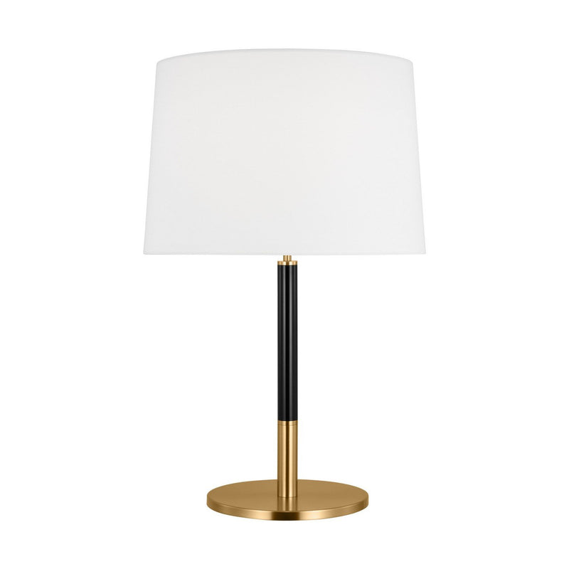 Monroe Medium Table Lamp in Burnished Brass and Glossy Black