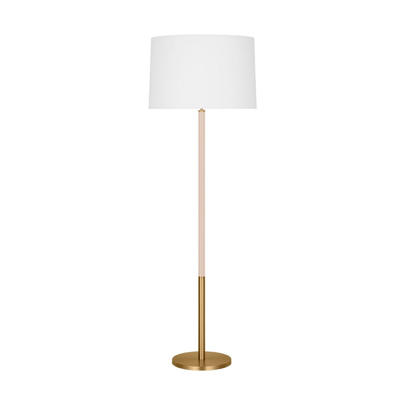 Monroe Large Floor Lamp in Burnished Brass and Blush