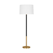 Monroe Large Floor Lamp in Burnished Brass and Glossy Black