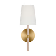 Monroe Small Wall Sconce in Burnished Brass and Blush